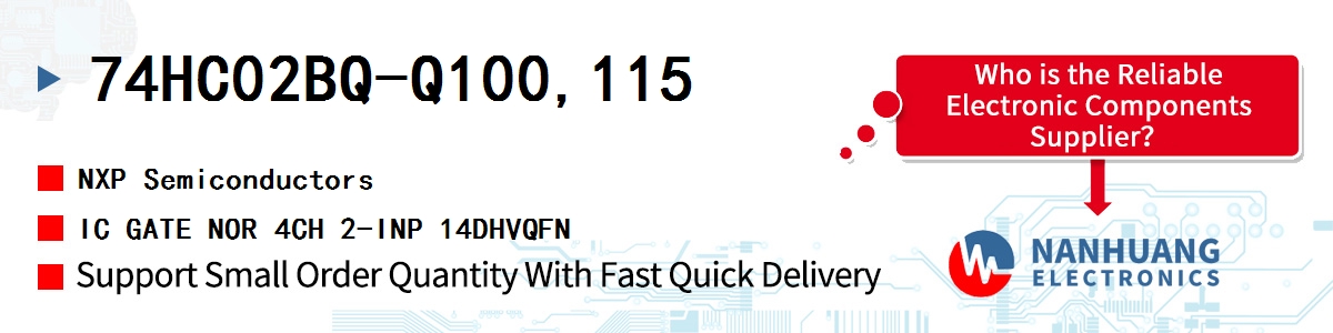 74HC02BQ-Q100,115 NXP IC GATE NOR 4CH 2-INP 14DHVQFN