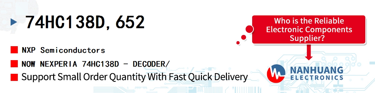 74HC138D,652 NXP NOW NEXPERIA 74HC138D - DECODER/