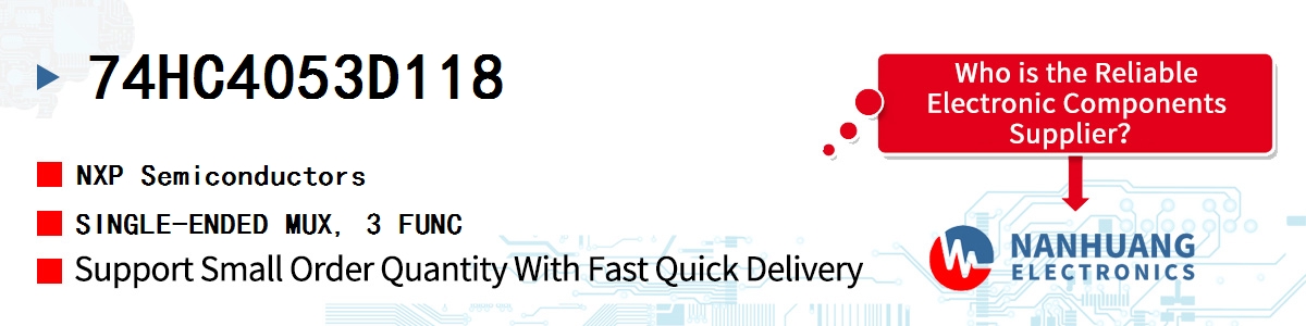 74HC4053D118 NXP SINGLE-ENDED MUX, 3 FUNC