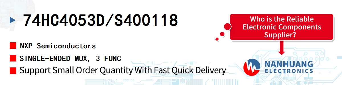 74HC4053D/S400118 NXP SINGLE-ENDED MUX, 3 FUNC