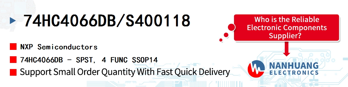 74HC4066DB/S400118 NXP 74HC4066DB - SPST, 4 FUNC SSOP14