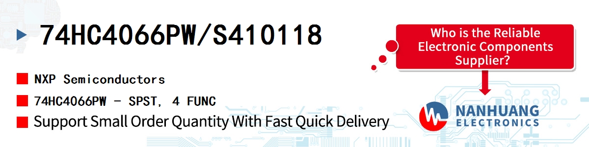 74HC4066PW/S410118 NXP 74HC4066PW - SPST, 4 FUNC