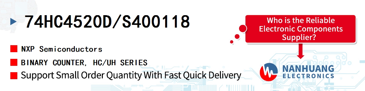 74HC4520D/S400118 NXP BINARY COUNTER, HC/UH SERIES