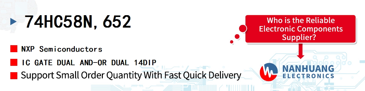 74HC58N,652 NXP IC GATE DUAL AND-OR DUAL 14DIP