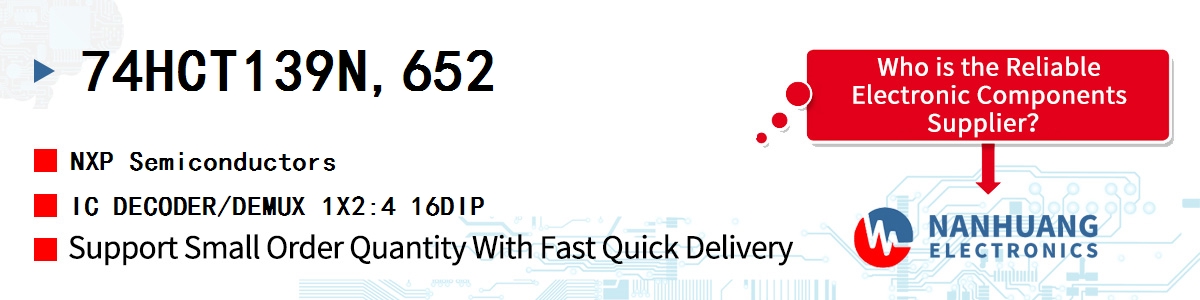 74HCT139N,652 NXP IC DECODER/DEMUX 1X2:4 16DIP