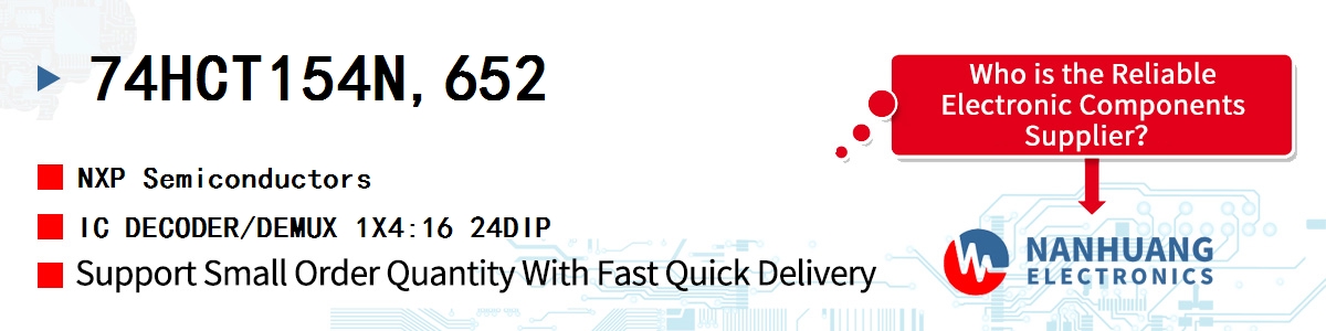 74HCT154N,652 NXP IC DECODER/DEMUX 1X4:16 24DIP