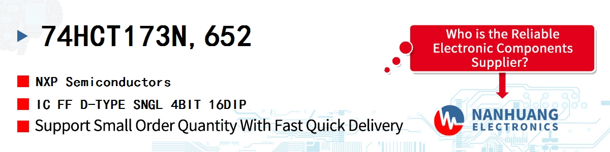 74HCT173N,652 NXP IC FF D-TYPE SNGL 4BIT 16DIP