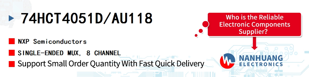 74HCT4051D/AU118 NXP SINGLE-ENDED MUX, 8 CHANNEL