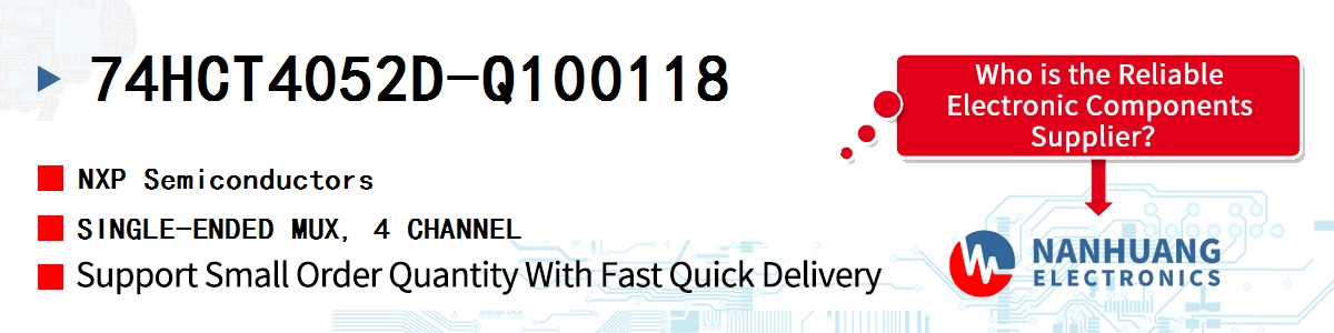 74HCT4052D-Q100118 NXP SINGLE-ENDED MUX, 4 CHANNEL