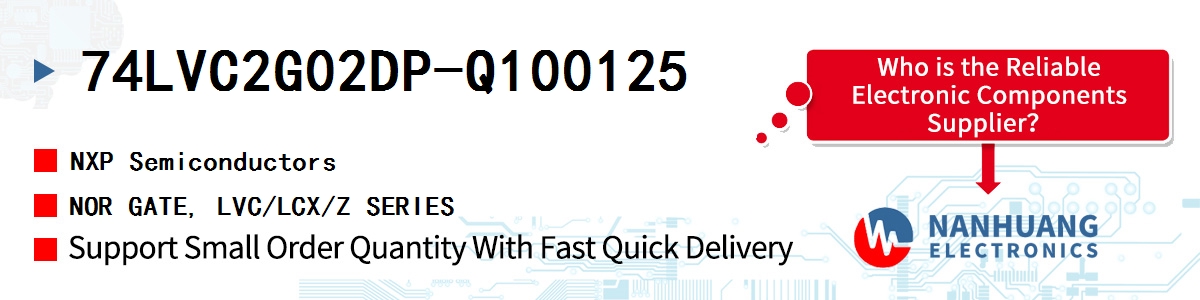 74LVC2G02DP-Q100125 NXP NOR GATE, LVC/LCX/Z SERIES