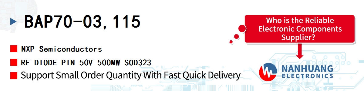 BAP70-03,115 NXP RF DIODE PIN 50V 500MW SOD323