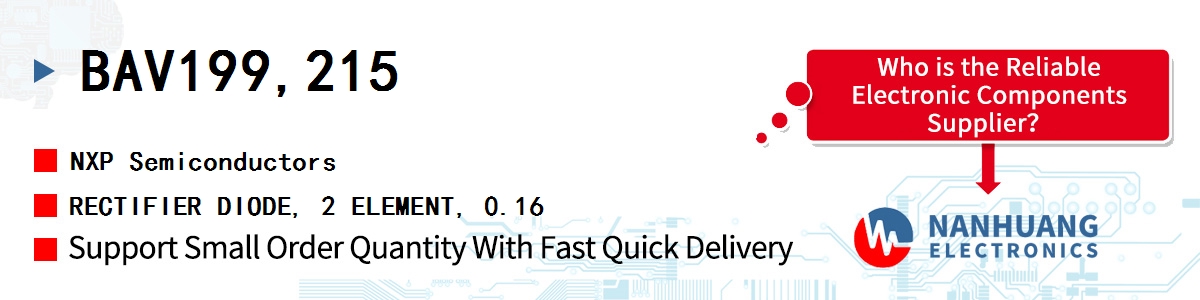 BAV199,215 NXP RECTIFIER DIODE, 2 ELEMENT, 0.16