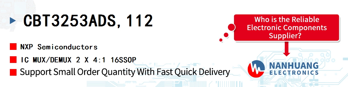 CBT3253ADS,112 NXP IC MUX/DEMUX 2 X 4:1 16SSOP