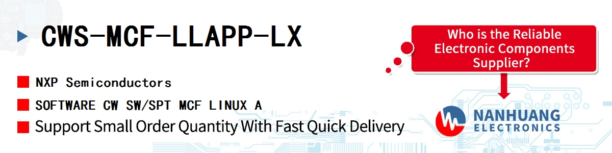 CWS-MCF-LLAPP-LX NXP SOFTWARE CW SW/SPT MCF LINUX A