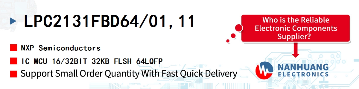 LPC2131FBD64/01,11 NXP IC MCU 16/32BIT 32KB FLSH 64LQFP