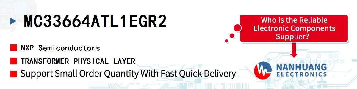 MC33664ATL1EGR2 NXP TRANSFORMER PHYSICAL LAYER