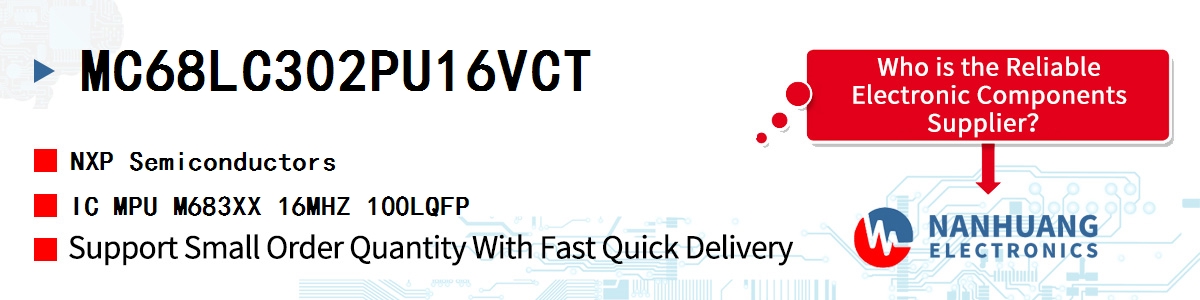 MC68LC302PU16VCT NXP IC MPU M683XX 16MHZ 100LQFP