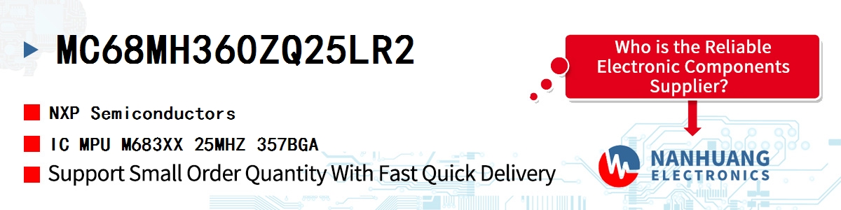 MC68MH360ZQ25LR2 NXP IC MPU M683XX 25MHZ 357BGA