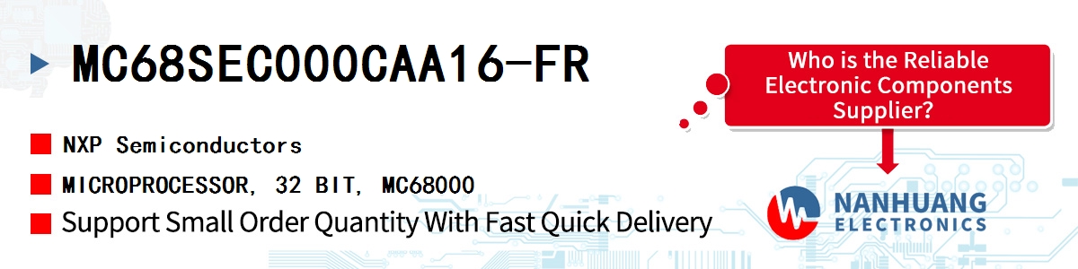 MC68SEC000CAA16-FR NXP MICROPROCESSOR, 32 BIT, MC68000