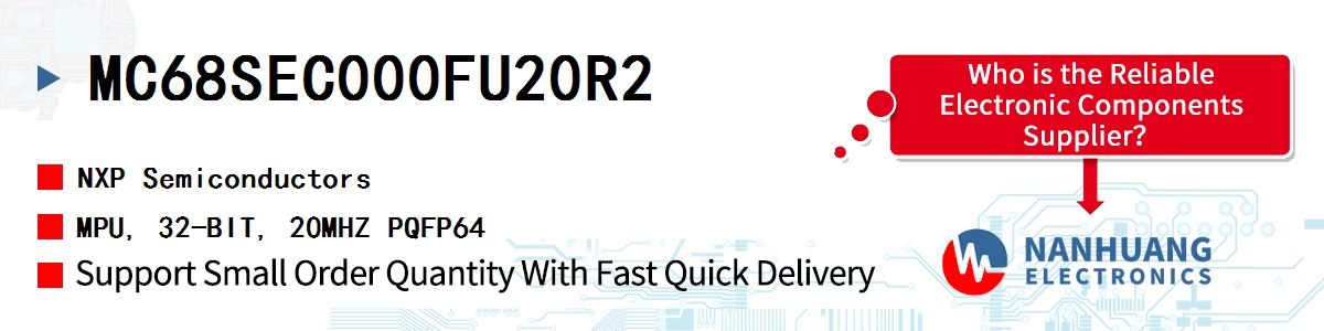 MC68SEC000FU20R2 NXP MPU, 32-BIT, 20MHZ PQFP64