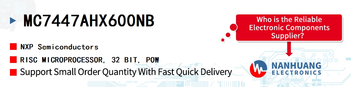 MC7447AHX600NB NXP RISC MICROPROCESSOR, 32 BIT, POW