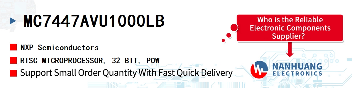 MC7447AVU1000LB NXP RISC MICROPROCESSOR, 32 BIT, POW