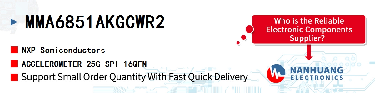 MMA6851AKGCWR2 NXP ACCELEROMETER 25G SPI 16QFN