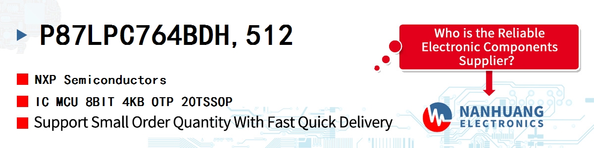 P87LPC764BDH,512 NXP IC MCU 8BIT 4KB OTP 20TSSOP