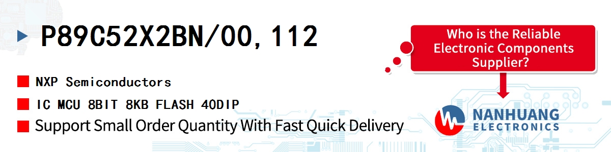 P89C52X2BN/00,112 NXP IC MCU 8BIT 8KB FLASH 40DIP