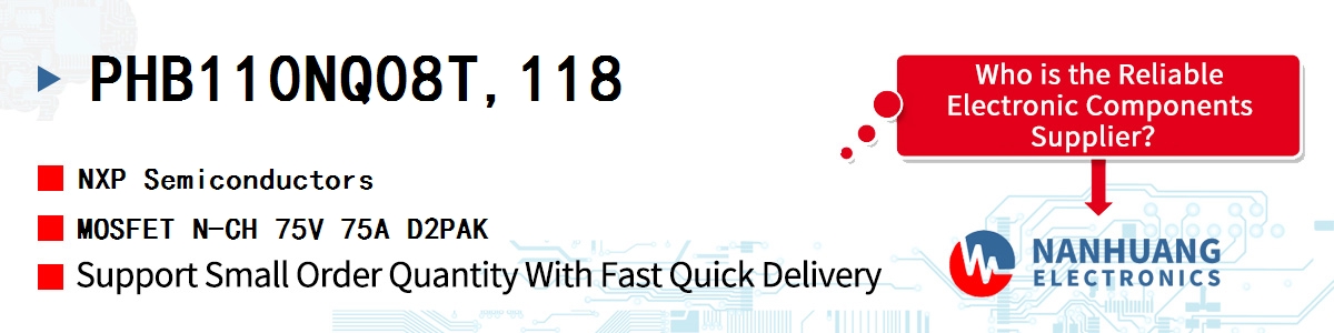 PHB110NQ08T,118 NXP MOSFET N-CH 75V 75A D2PAK