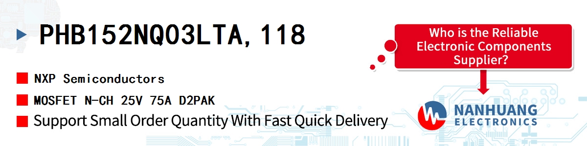 PHB152NQ03LTA,118 NXP MOSFET N-CH 25V 75A D2PAK