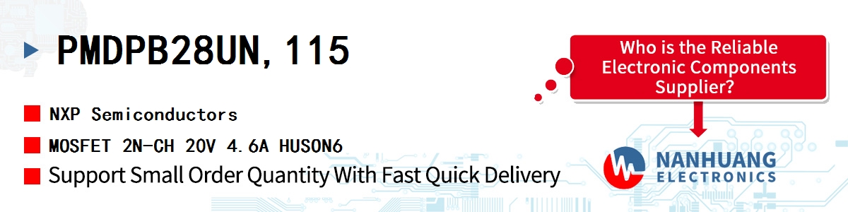 PMDPB28UN,115 NXP MOSFET 2N-CH 20V 4.6A HUSON6