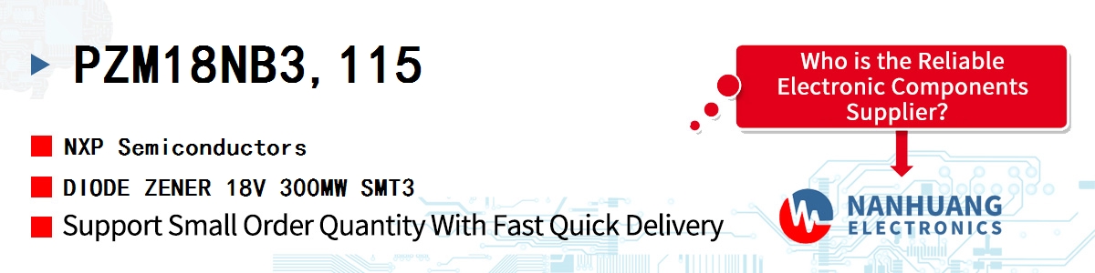 PZM18NB3,115 NXP DIODE ZENER 18V 300MW SMT3