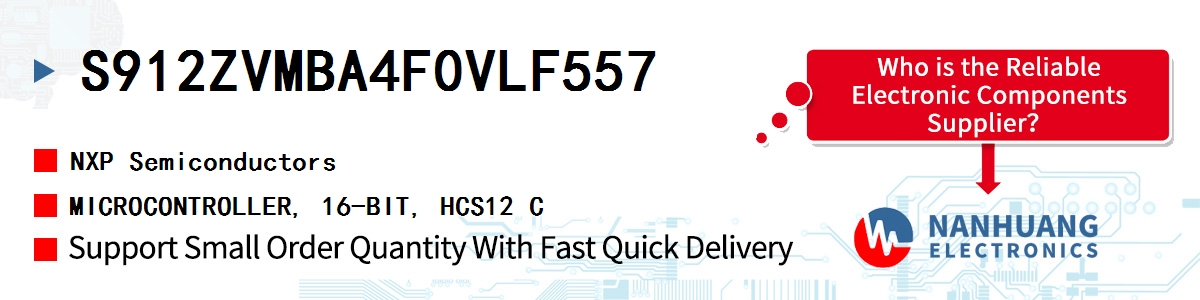 S912ZVMBA4F0VLF557 NXP MICROCONTROLLER, 16-BIT, HCS12 C