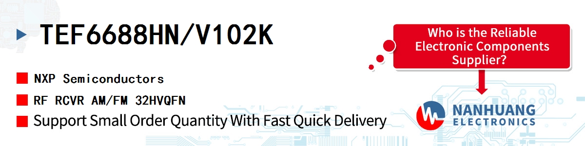 TEF6688HN/V102K NXP RF RCVR AM/FM 32HVQFN