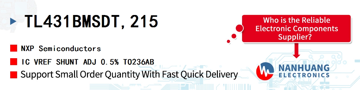 TL431BMSDT,215 NXP IC VREF SHUNT ADJ 0.5% TO236AB